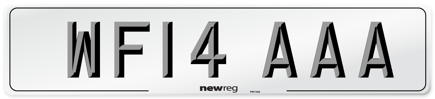 WF14 AAA Number Plate from New Reg